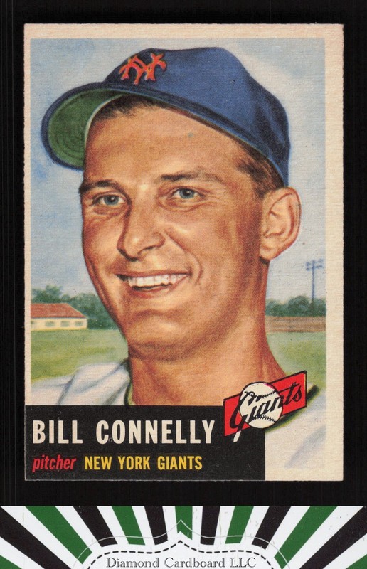 1953 Topps #126 Bill Connelly : Bio uses black text EXMT+ h, front