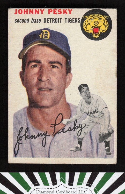 1954 Topps #63 Johnny Pesky GD b, front