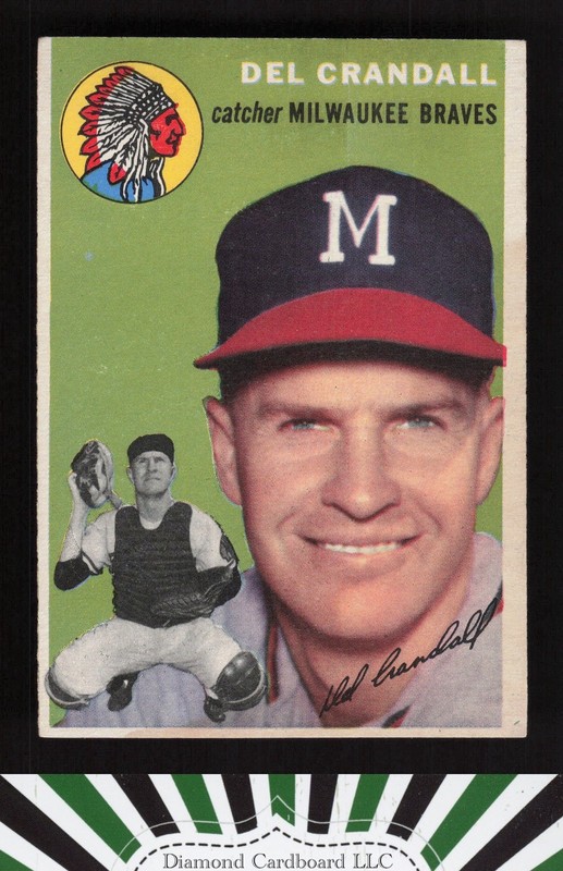 1954 Topps #12 Del Crandall EX k, front