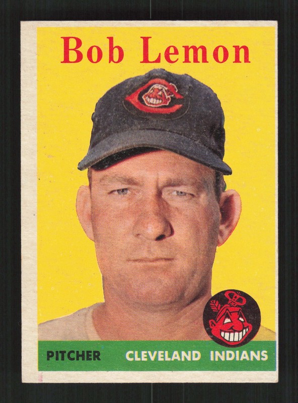 1958 Topps #2 Bob Lemon White Letters VGEX f, front