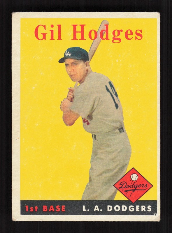 1958 Topps #162 Gil Hodges VG+ h, front