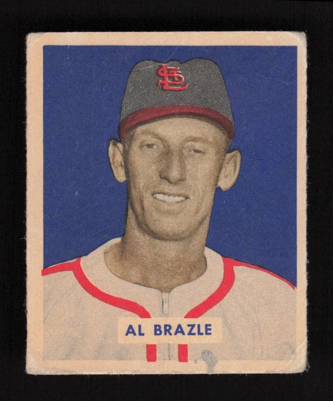 1949 Bowman #126 Al Brazle Script Name GD, front