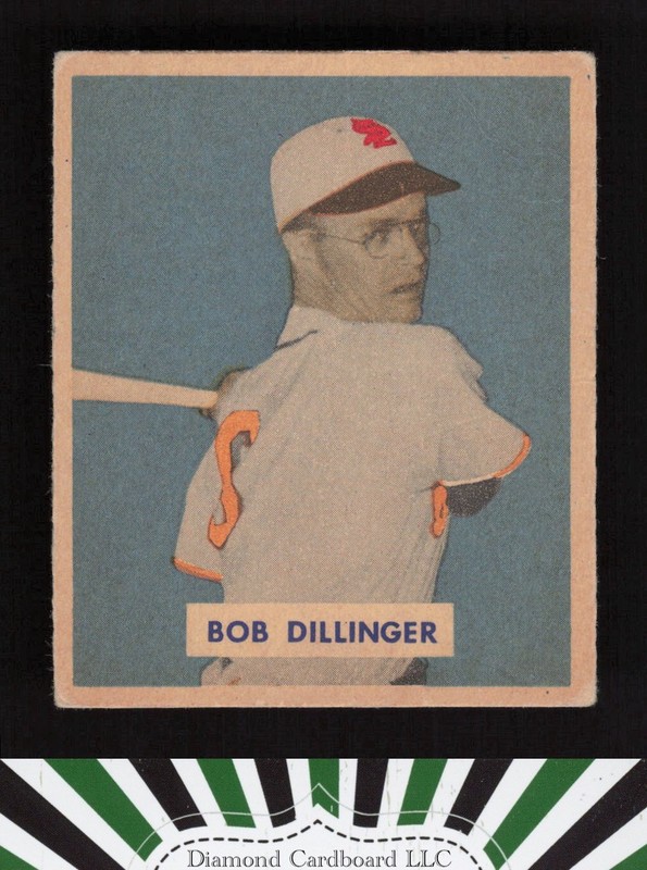 1949 Bowman #143 Bob Dillinger Print Name On Back VG a, front