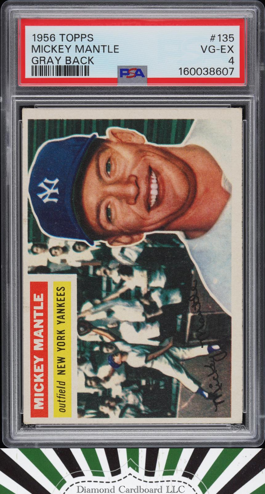 1956 Topps #135 Mickey Mantle PSA 4, front