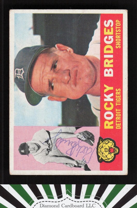 1960 Topps #22 Rocky Bridges IP Autograph, front