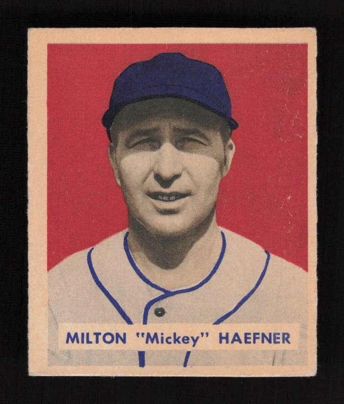 1949 Bowman #144 Milton "Mickey" Haefner VGEX, front