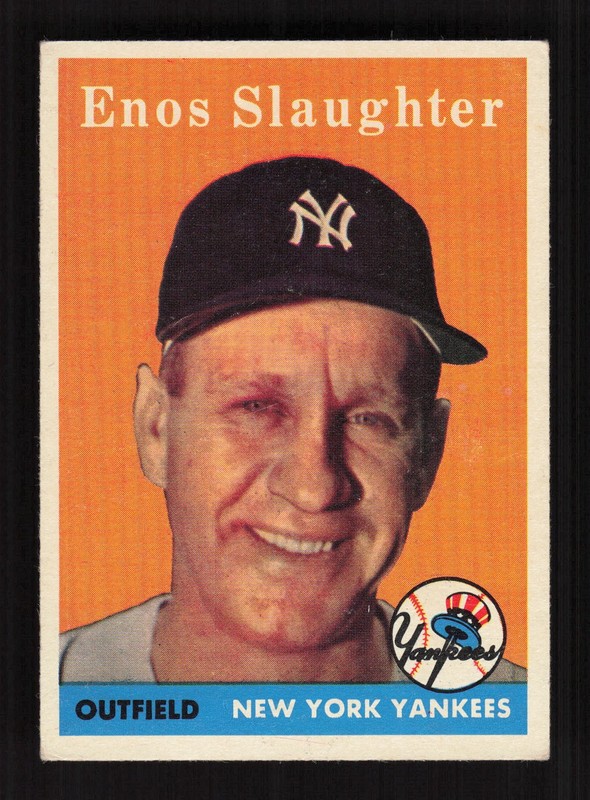 1958 Topps #142 Enos Slaughter EX h, front