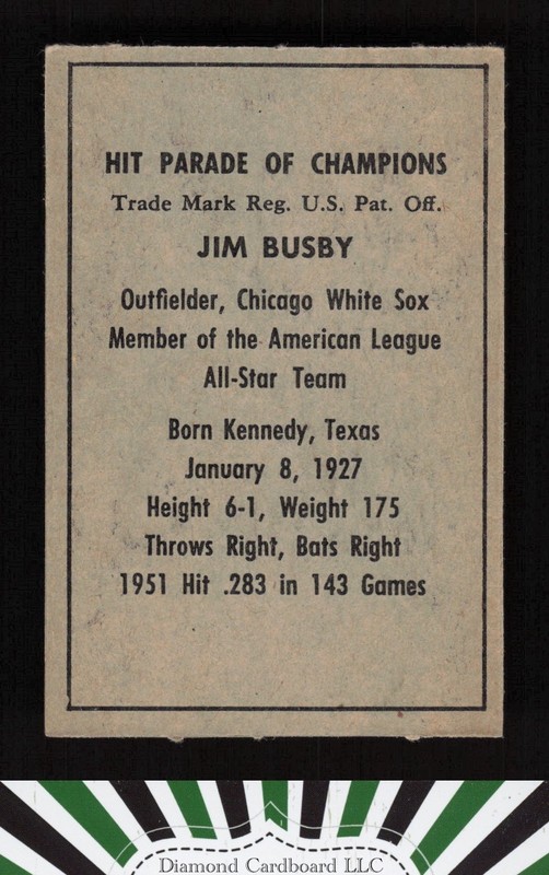 1952 Berk Ross Jim Busby EXMT [CENTERED], back