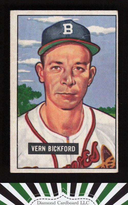 1951 Bowman #42 Vern Bickford GD+, front