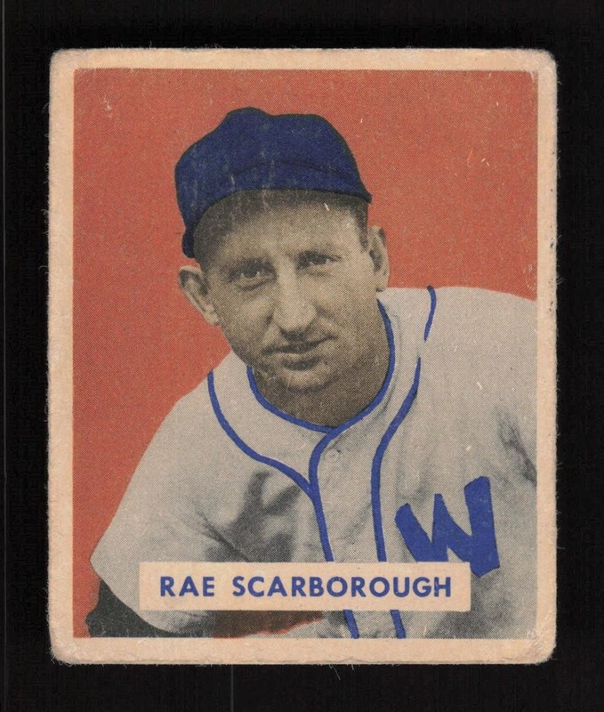 1949 Bowman #140 Rae Scarborough GD, front
