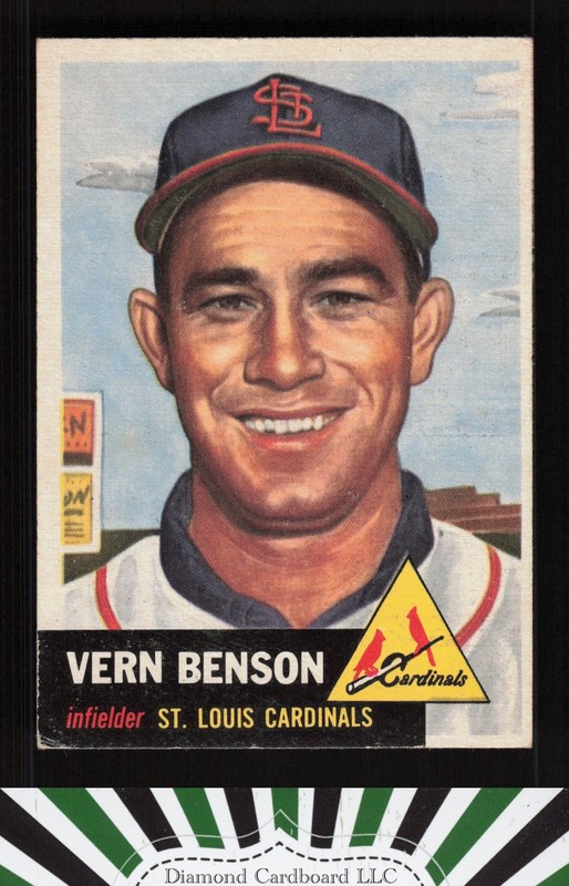 1953 Topps #205 Vern Benson VGEX g, front