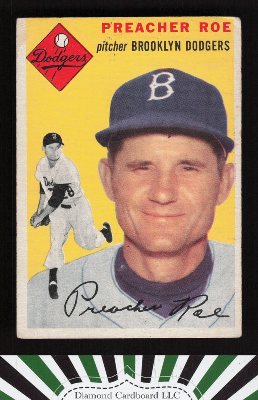1954 Topps #14 Preacher Roe VG h, front