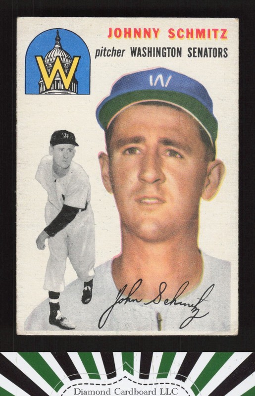 1954 Topps #33 Johnny Schmitz VG j, front