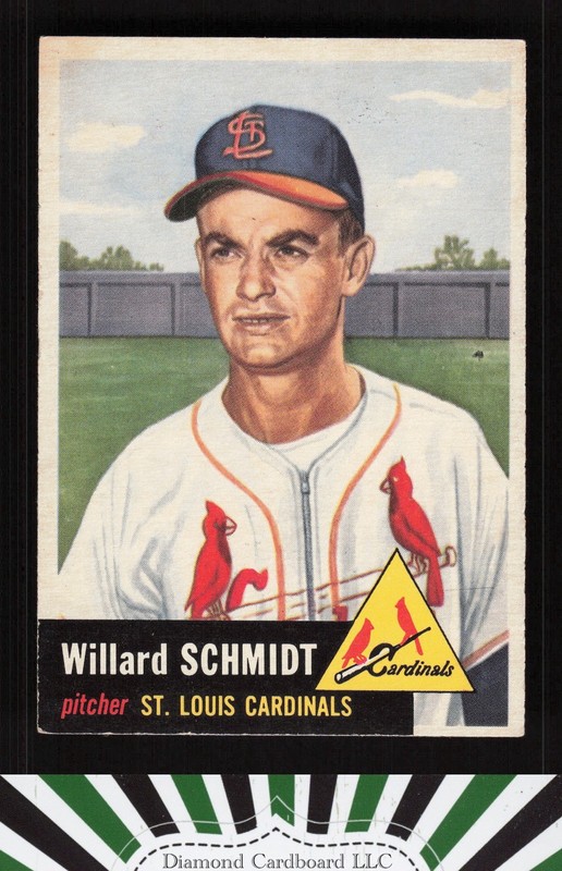 1953 Topps #168 Willard Schmidt VGEX c, front