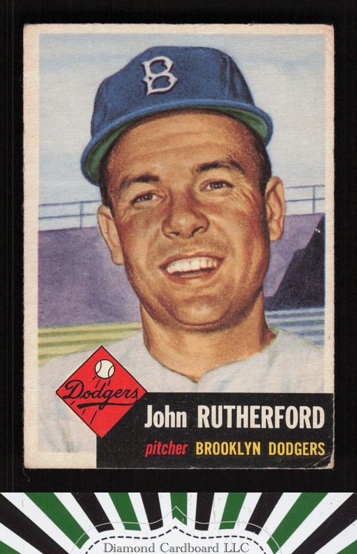 1953 Topps #137 John Rutherford : Bio uses black text VG e, front