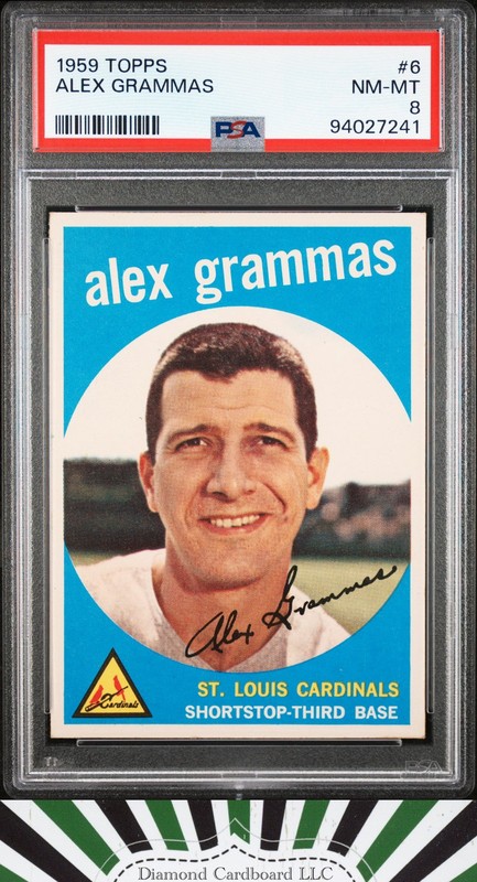 1959 Topps #6 Alex Grammas PSA 8 [CENTERED], front