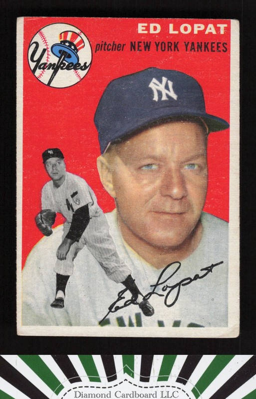 1954 Topps #5 Ed Lopat VG+ d, front