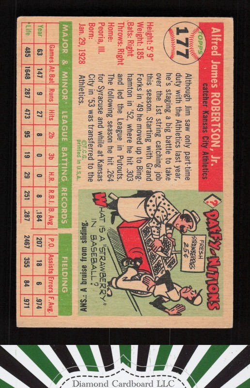 1955 Topps #177 Jim Robertson VGEX a, back