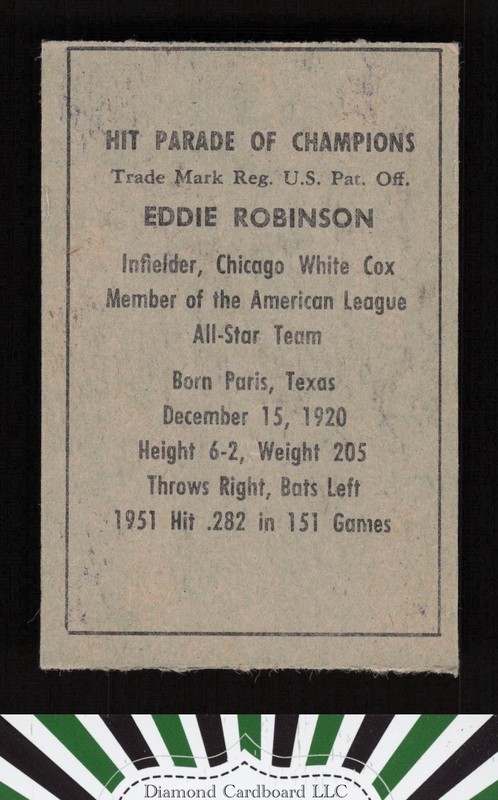1952 Berk Ross Eddie Robinson EXMT, back