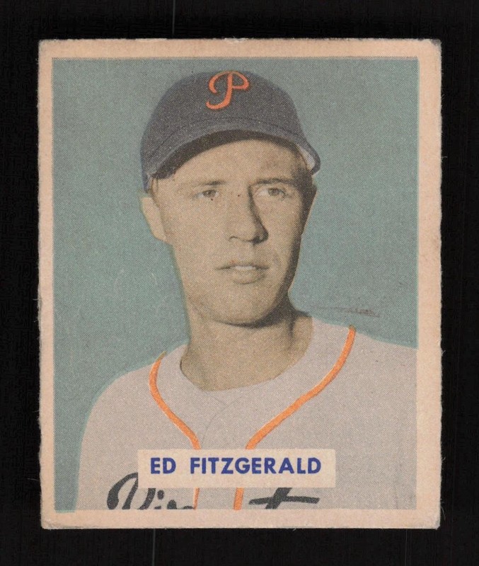 1949 Bowman #109 Ed FitzGerald Script Name VGEX, front