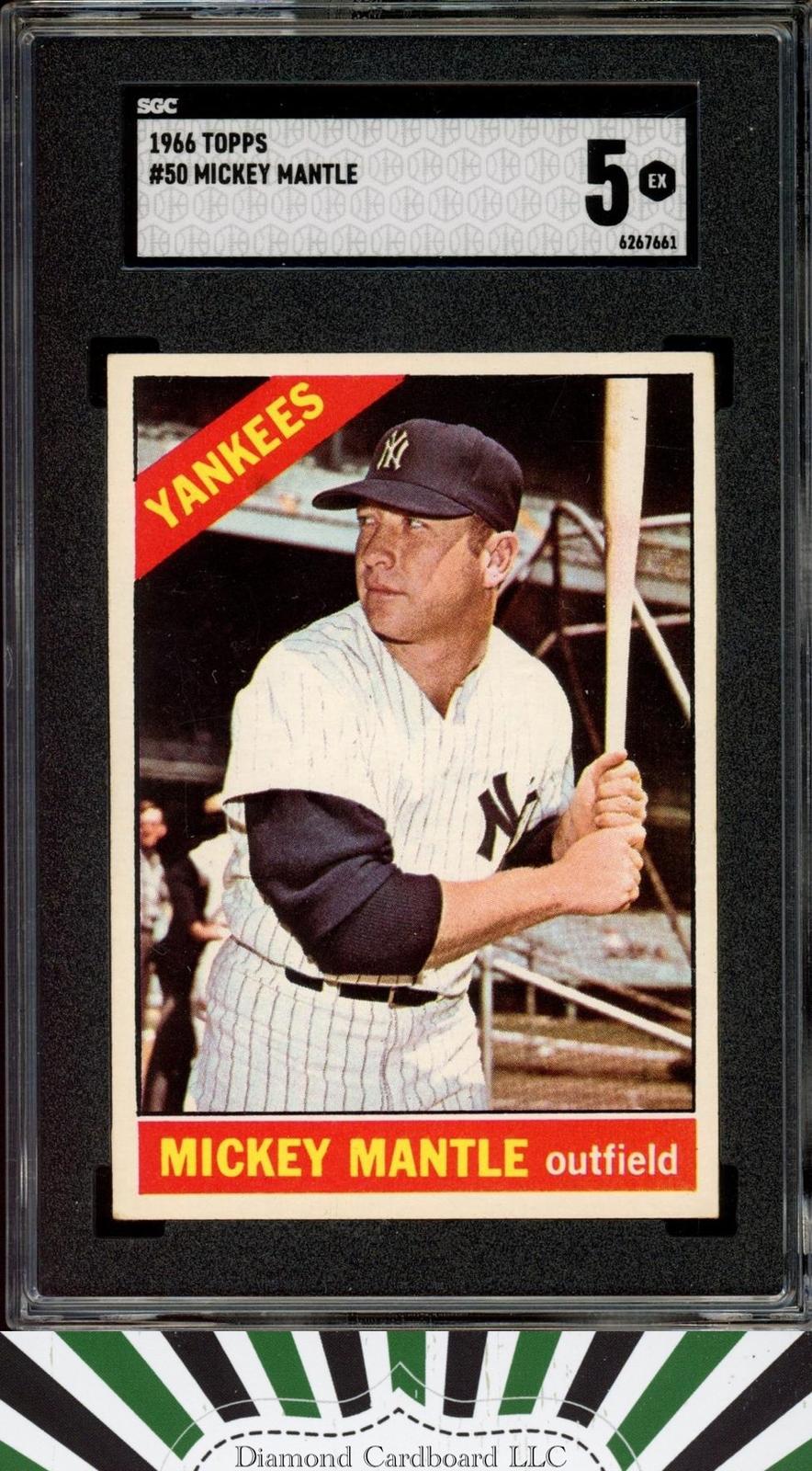 1966 Topps #50 Mickey Mantle SGC 5 [CENTERED], front