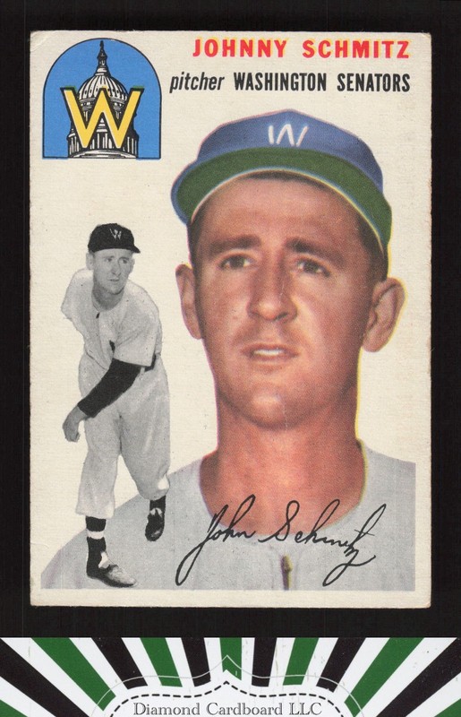 1954 Topps #33 Johnny Schmitz GD e, front