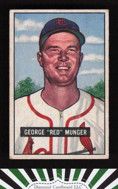 1951 Bowman #11 George "Red" Munger VGEX, front