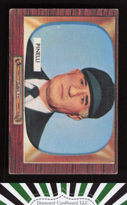 1955 Bowman #307 Babe Pinelli VGEX, front