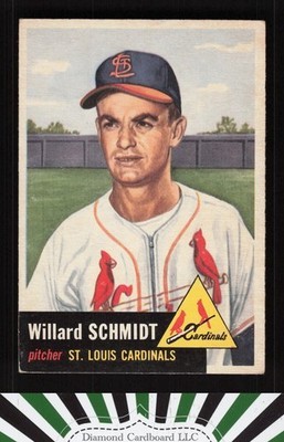 1953 Topps #168 Willard Schmidt VGEX+ [GOOD EYE APPEAL] f, front