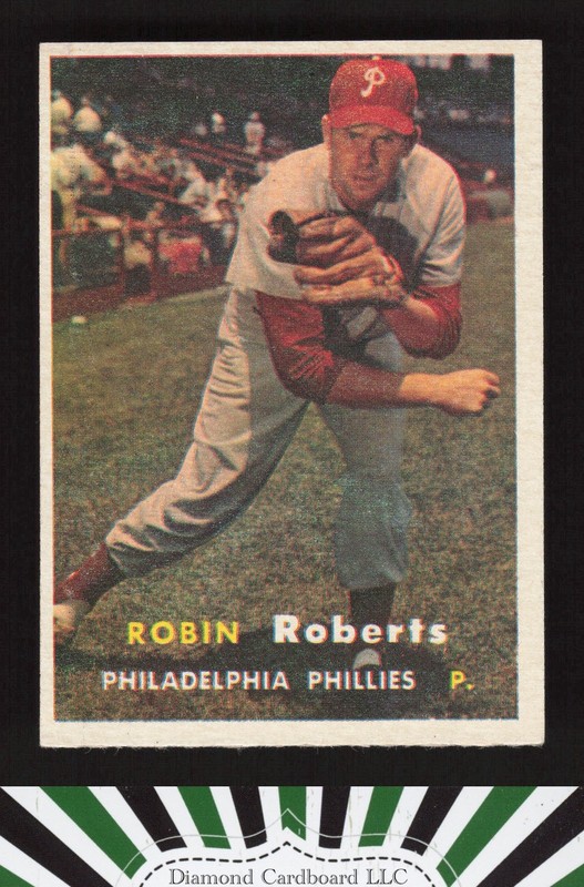 1957 Topps #15 Robin Roberts EX i, front