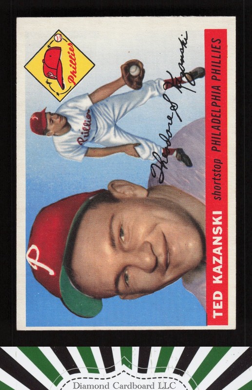 1955 Topps #46 Ted Kazanski EX d, front