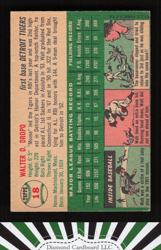 1954 Topps #18 Walt Dropo VGEX i, back