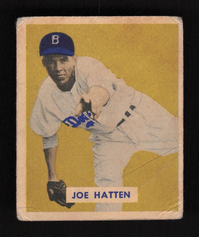 1949 Bowman #116 Joe Hatten GD, front