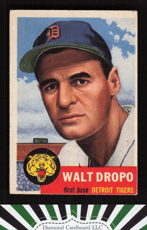 1953 Topps #121 Walt Dropo : Bio uses black text GD g, front