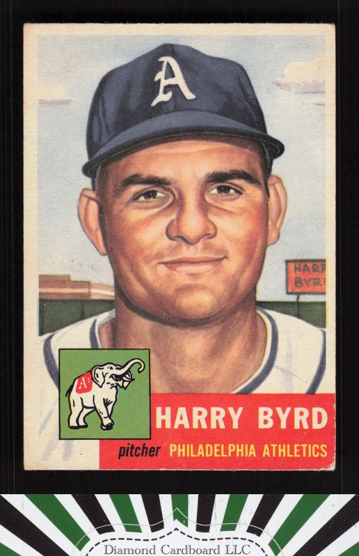 1953 Topps #131 Harry Byrd : Bio uses white text VGEX i, front