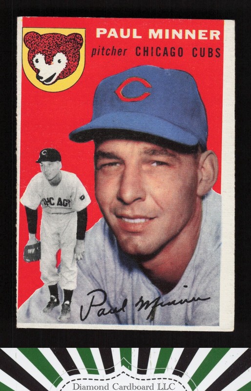 1954 Topps #28 Paul Minner VGEX b, front