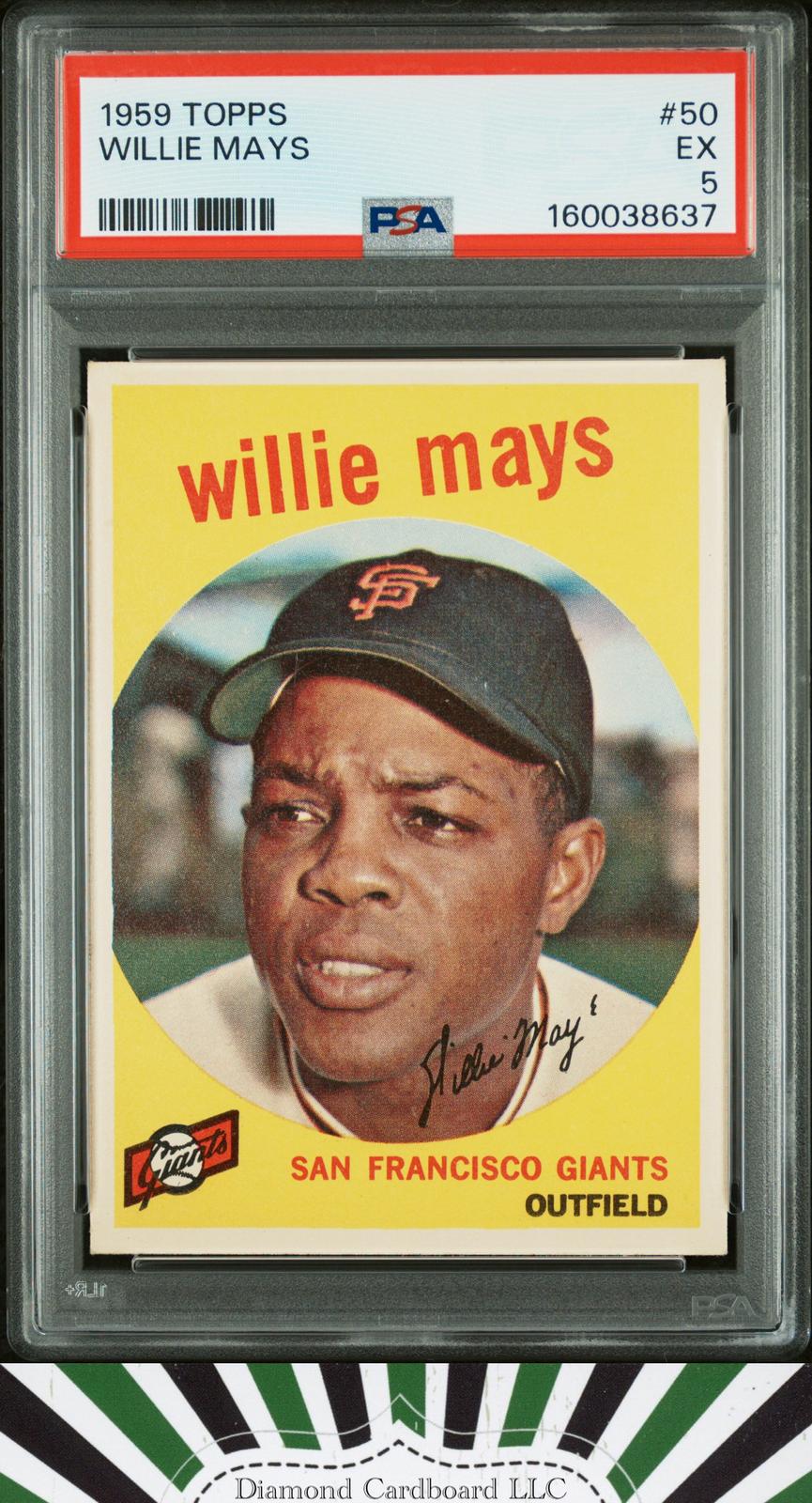 1959 Topps #50 Willie Mays PSA 5 [CENTERED], front