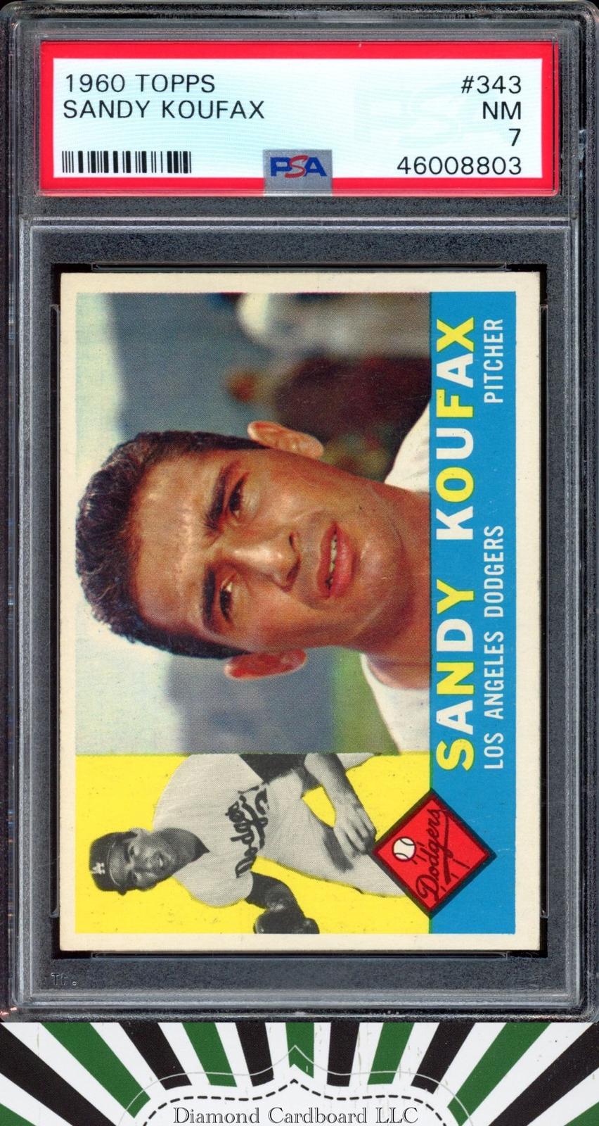 1960 Topps #343 Sandy Koufax PSA 7, front