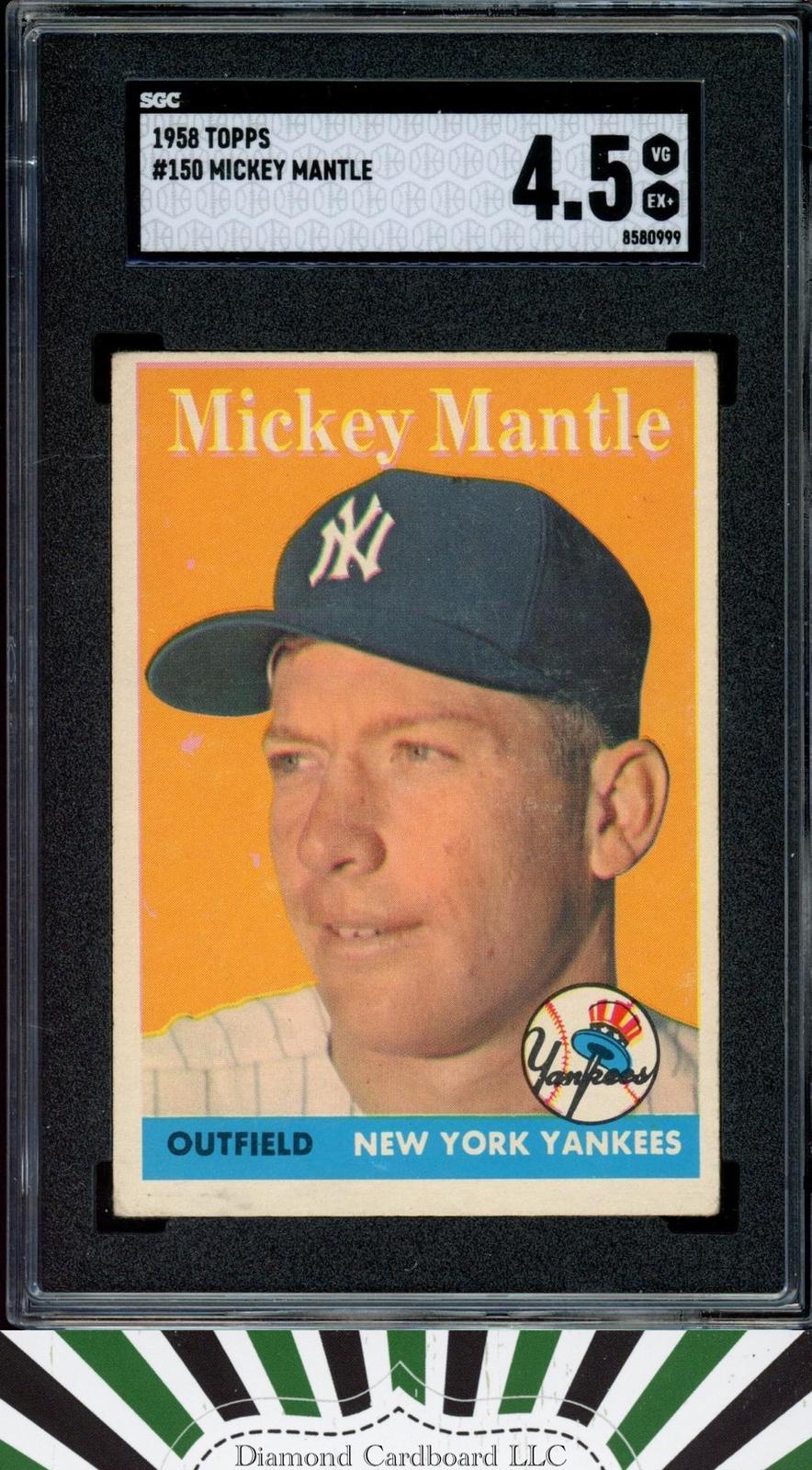 1958 Topps #150 Mickey Mantle SGC 4.5, front