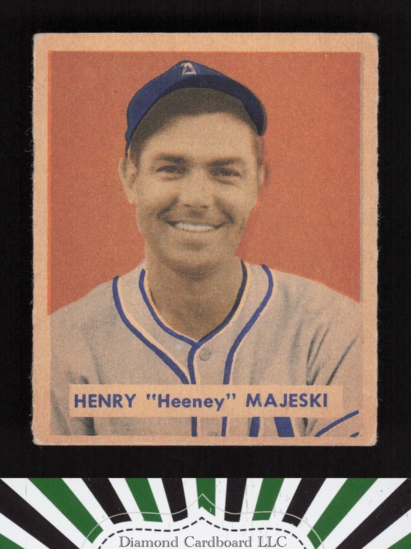 1949 Bowman #127 Henry "Heeney" Majeski Script Name On Back VGEX a, front