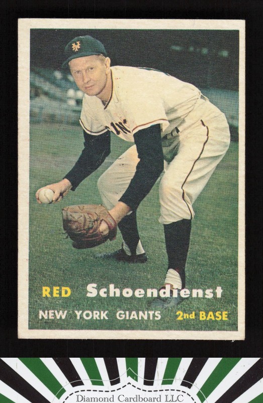 1957 Topps #154 Red Schoendienst EX e, front