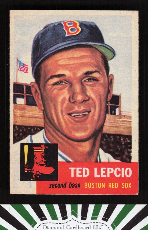 1953 Topps #18 Ted Lepcio VGEX f, front