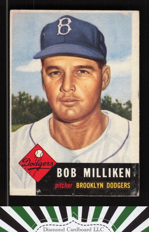 1953 Topps #221 Bob Milliken VGEX b, front