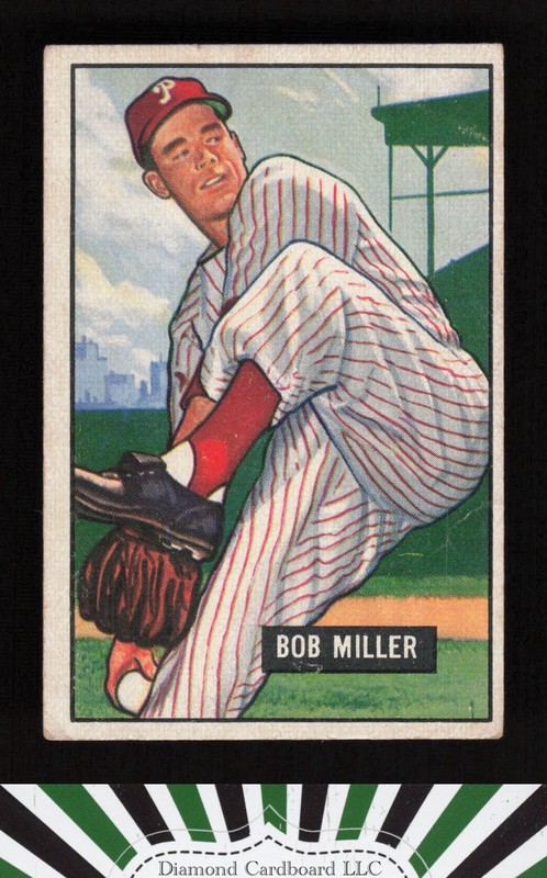 1951 Bowman #220 Bob Miller GD+, front