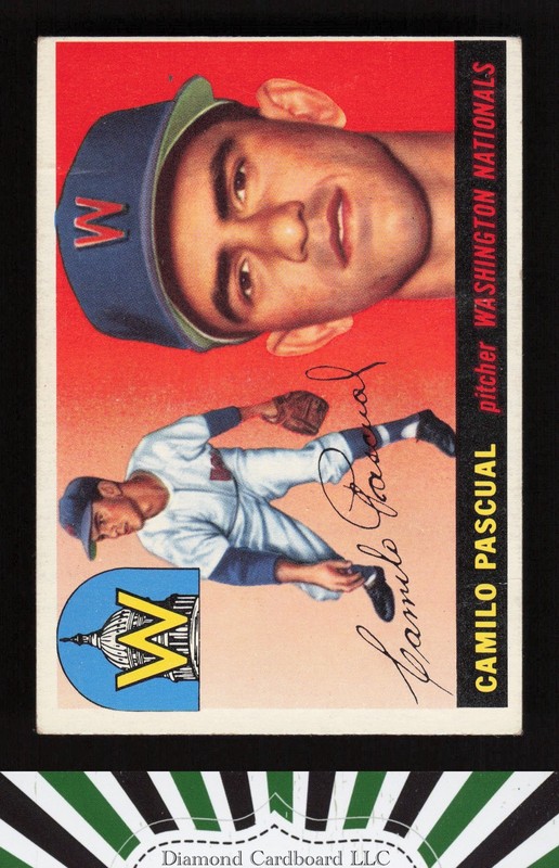 1955 Topps #84 Camilo Pascual VG+ d, front