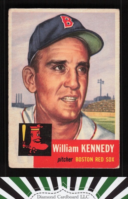 1953 Topps #94 Bill Kennedy : Bio uses white text VG b, front