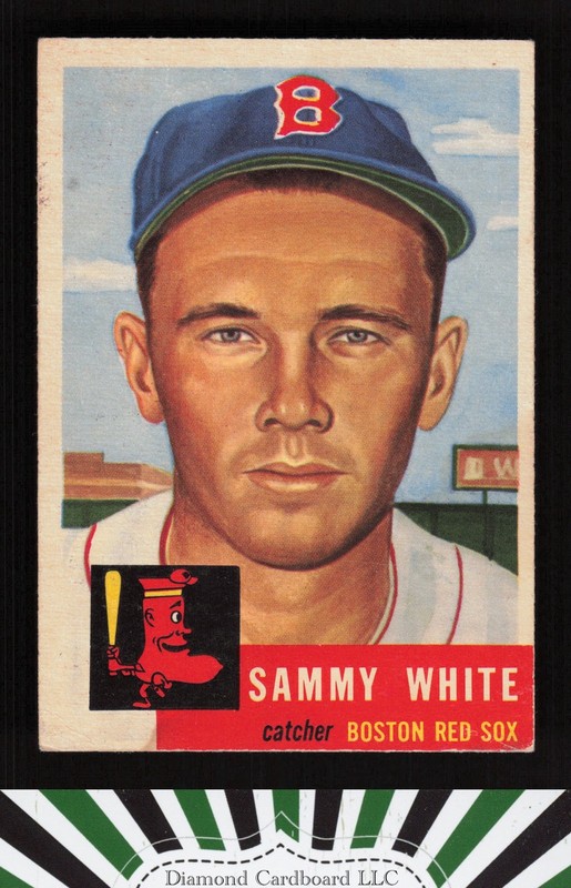 1953 Topps #139 Sammy White : Bio uses black text VG a, front