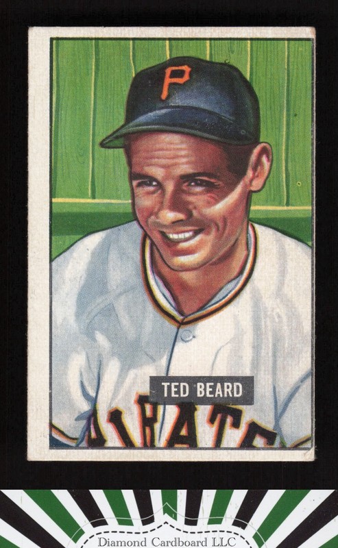 1951 Bowman #308 Ted Beard VGEX (CENTERED), front
