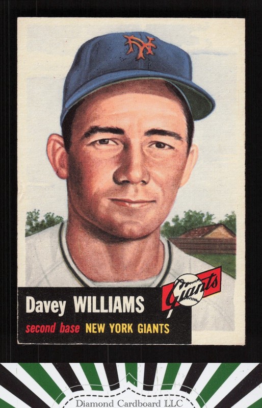 1953 Topps #120 Davey Williams : Bio uses white text VG (MUCH SHARPER) i, front