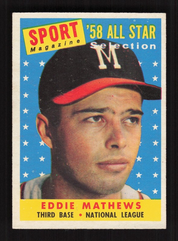 1958 Topps #480 Eddie Mathews EXMT+ k, front